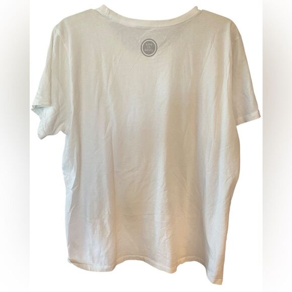 Life is Good Sz XL Women’s White Raise the Wood Pup Crusher T-Shirt - Picture 2 of 5